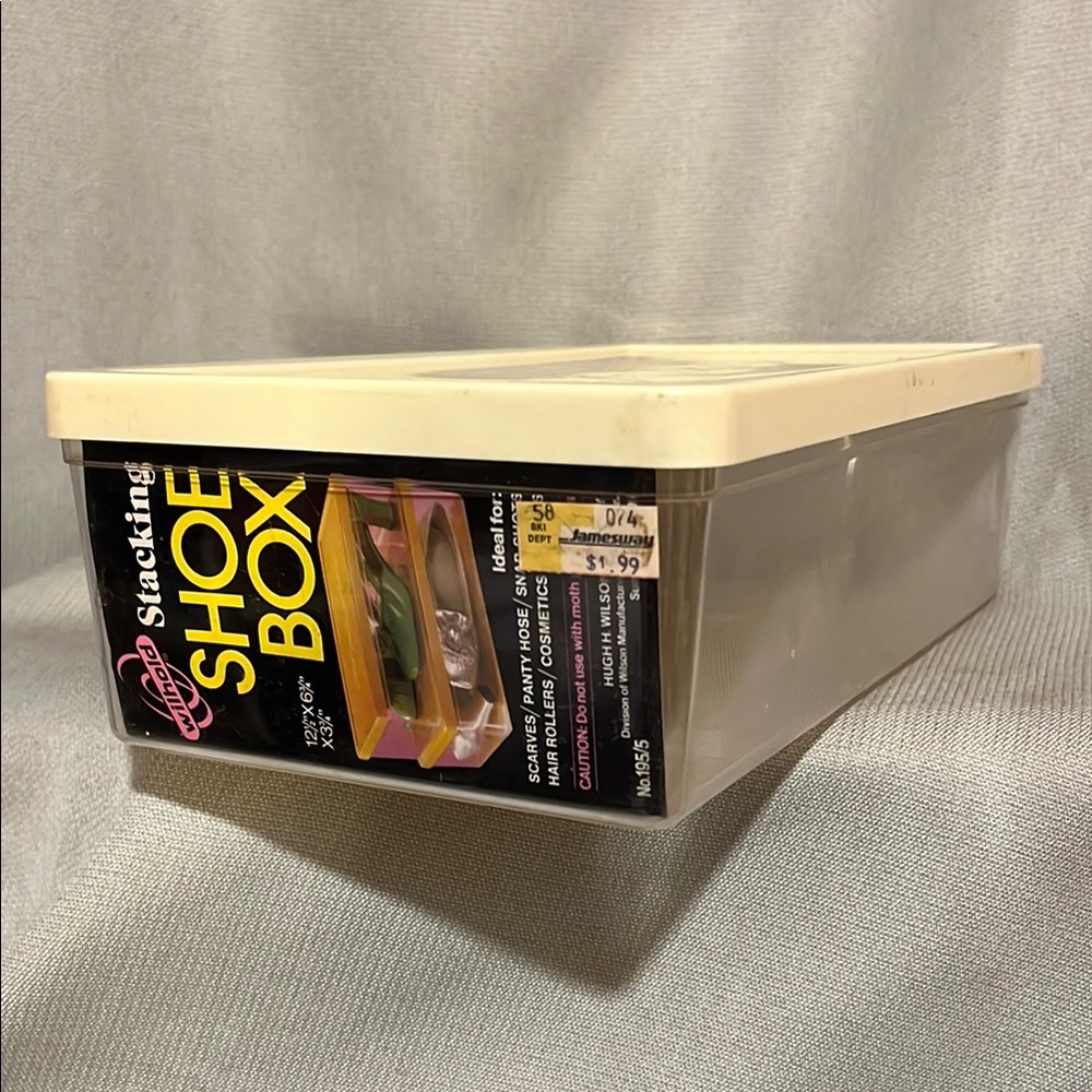 Vintage Unused Acrylic Stackable Shoebox